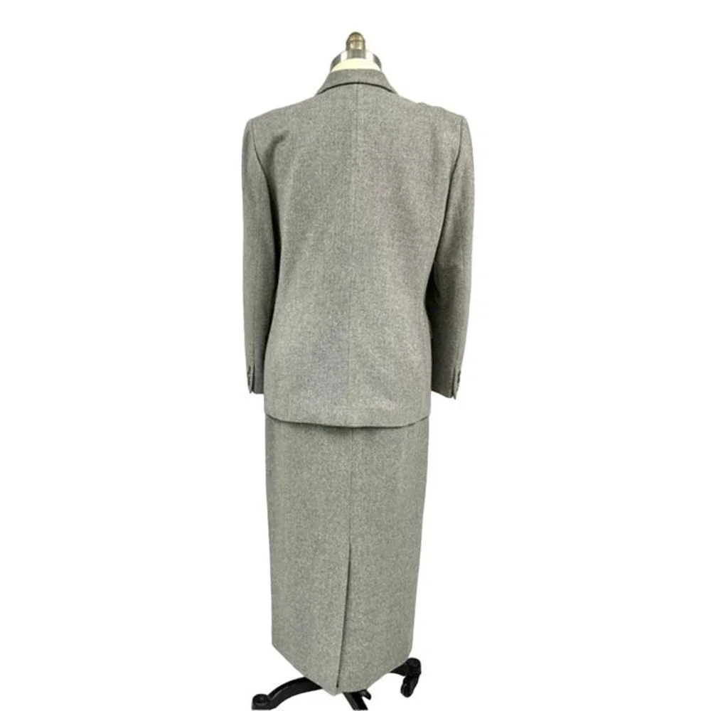80s VTG Pendleton Petite 100% Virgin Wool 3pc Gray/Brown Herringbone Sz 10